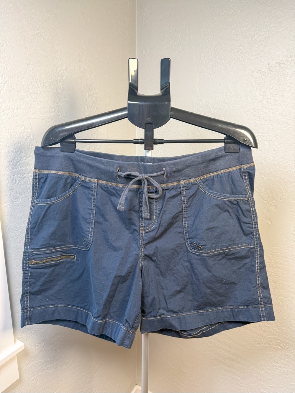 JAG Blue Cotton Blend Casual Shorts Drawstring Waist Size 14